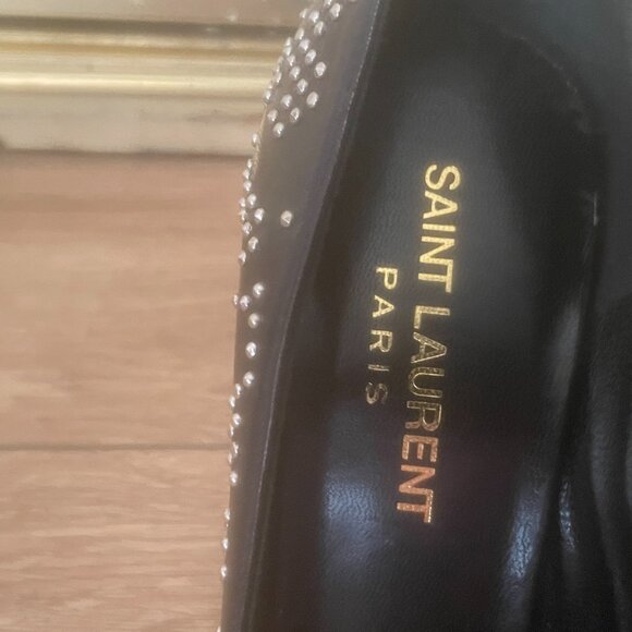 Saint Laurent Black Leather Studded Platform Stilettos FR/EU Size 36.5 or US 6.5 - Picture 3 of 9